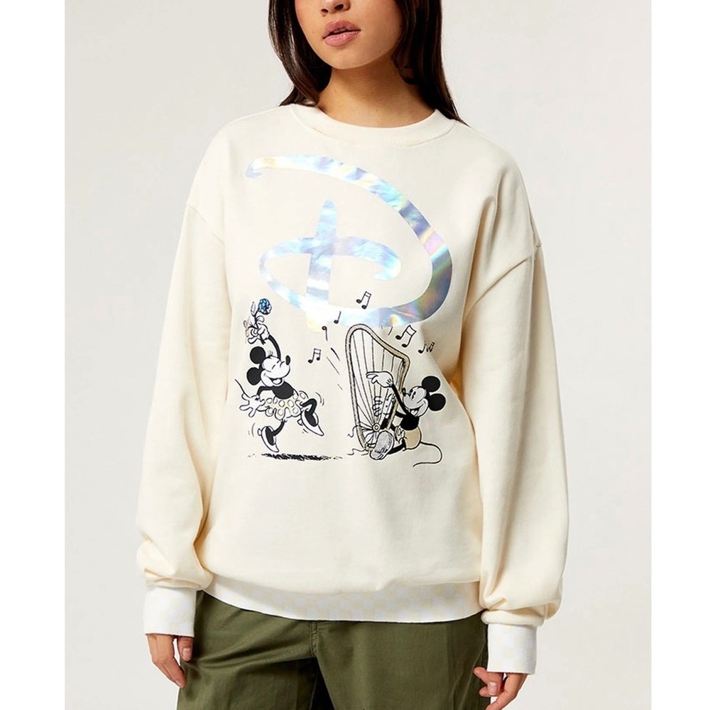 New Disney x Vans Off White Swan Song Oversized‎ Crew Neck Sweatshirt Size Small